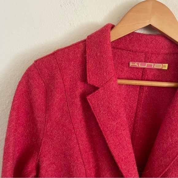 Kuna Alpaca Wool Blend Blazer Jacket Soft Red Size Medium - Picture 3 of 11